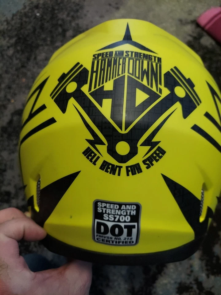 Speed and Strength Motorcycle Helmet SS700 Size XS - Image 3 of 4