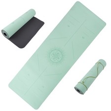 Non-Slip Yoga Mat with Alignment Marks ' Lightweight Exercise Mat with Carry