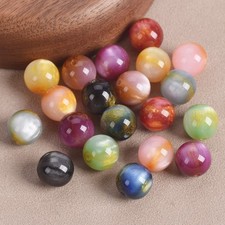 20pcs Round 10mm Glossy Resin Plastic Loose Beads For Jewelry Making DIY Lot