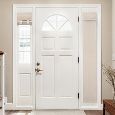 2 Panels 100% Blackout Linen Sidelight Curtains for Front Door, Privacy Side ...