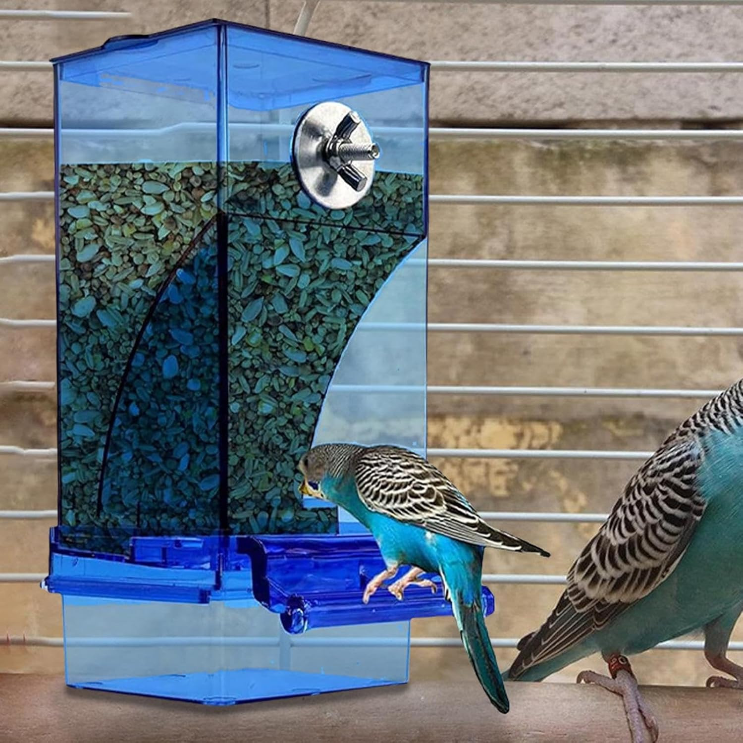 No Mess Bird Feeder Water Dispenser Set, Automatic Parrot Feeder Cage