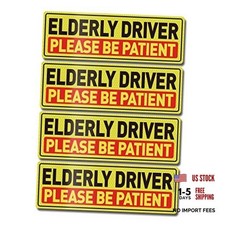 Elderly Driver Car Magnet 12  4 Inches Reflective Please Be Patient Magnetic
