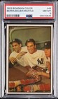 1953 BOWMAN COLOR #44 HANK BAUER/MICKEY MANTLE/YOGI BERRA PSA 8