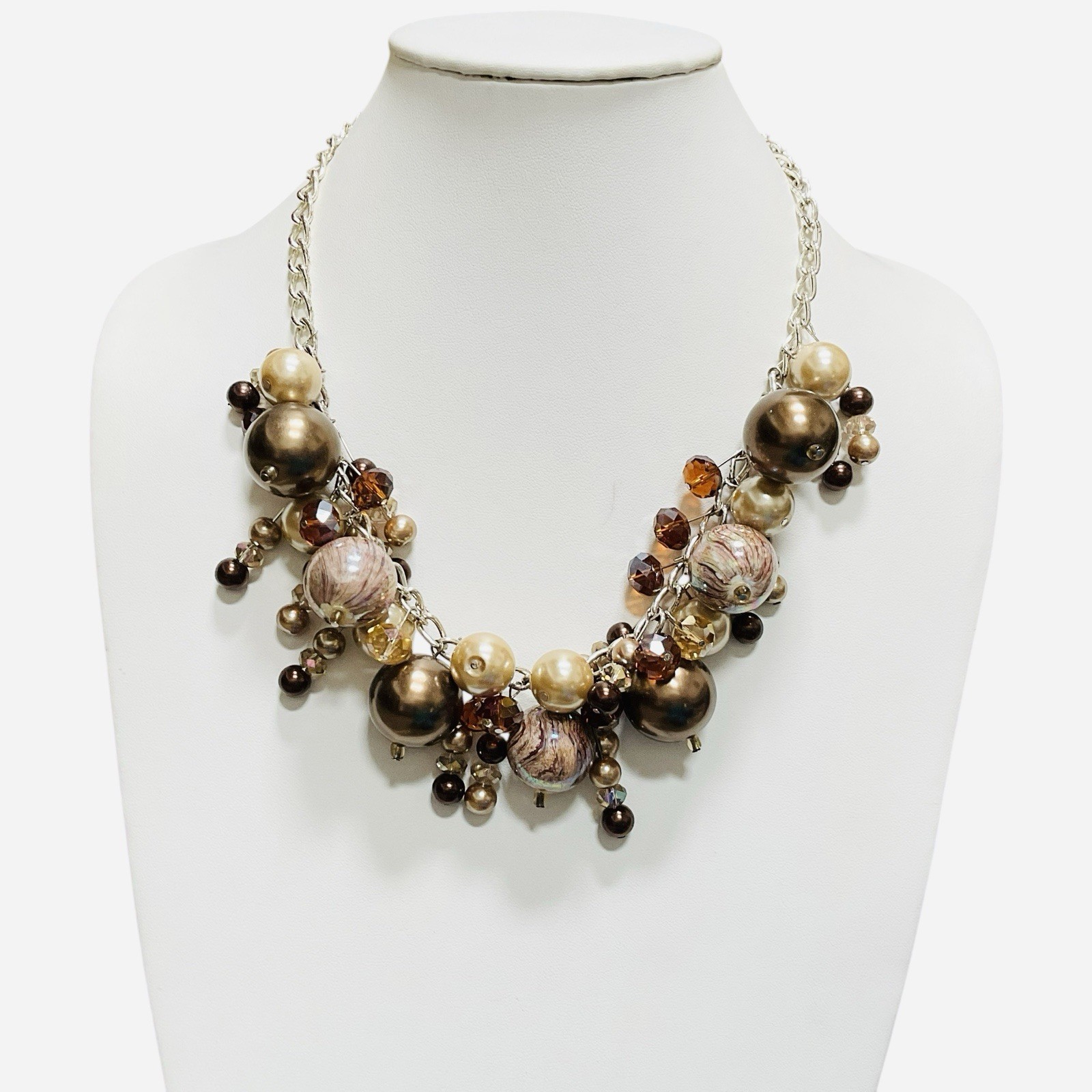 Statement Beaded Necklace Multicolor Graduated Be… - image 2