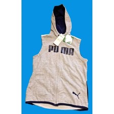 PUMA KIDS Full Zip Hooded Full Zip Hoodie Size S 8 new with tags heather grey