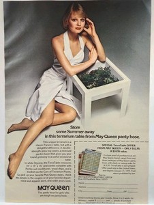 1974 May Queen Pantyhose Sexy Woman Long Legs Vintage Print Ad Man Cave Poster
