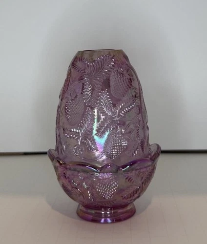 Fenton Pink Iridescent Inverted Strawberry Fairy Lamp MINT with Sticker