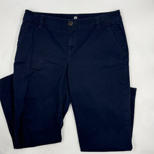 Liz Claiborne Womens Chino Regular Fit 10 Navy Cotton Spandex Pants Straight Leg
