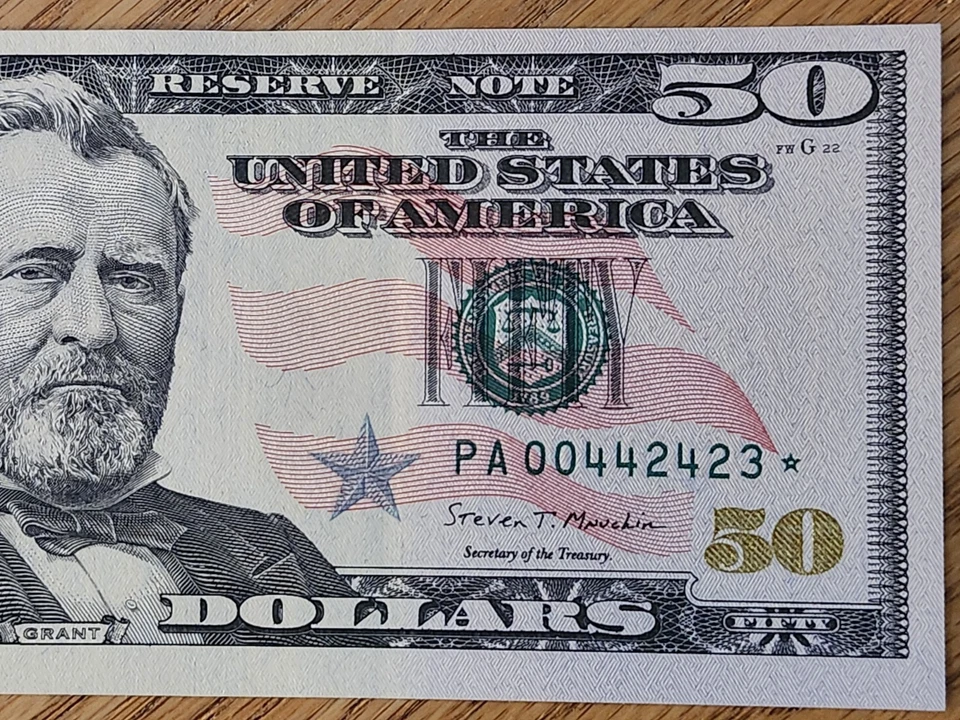 2017 A $50 "STAR NOTE" BOSTON DISTRICT PA00442423* RUN # 1 640K - Image 4 of 4