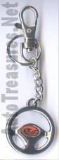 Rare Racing Steering Wheel Performance Car Truck Key Ring Chain Redline Hot Nr