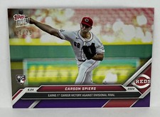 2024 Topps Now #341 Carson Spiers RC Cincinnati Reds PURPLE Parallel 02/25