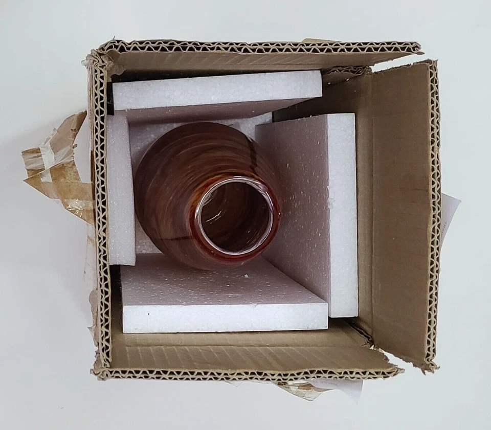 Jarrón italiano diseño cian caramelo remolino 04363 Foto 4 de 4