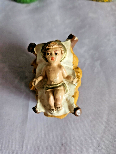 VINTAGE 3 NATIVITY FIGURINES Mary, Joseph Jesus 4" HAND PAINTED MADE IN ITALY - Picture 3 of 8