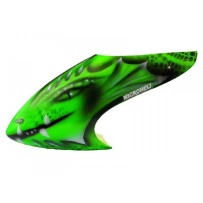 Microheli Airbrush Fiberglass Green Dragon LOGO Canopy - BLADE 130X