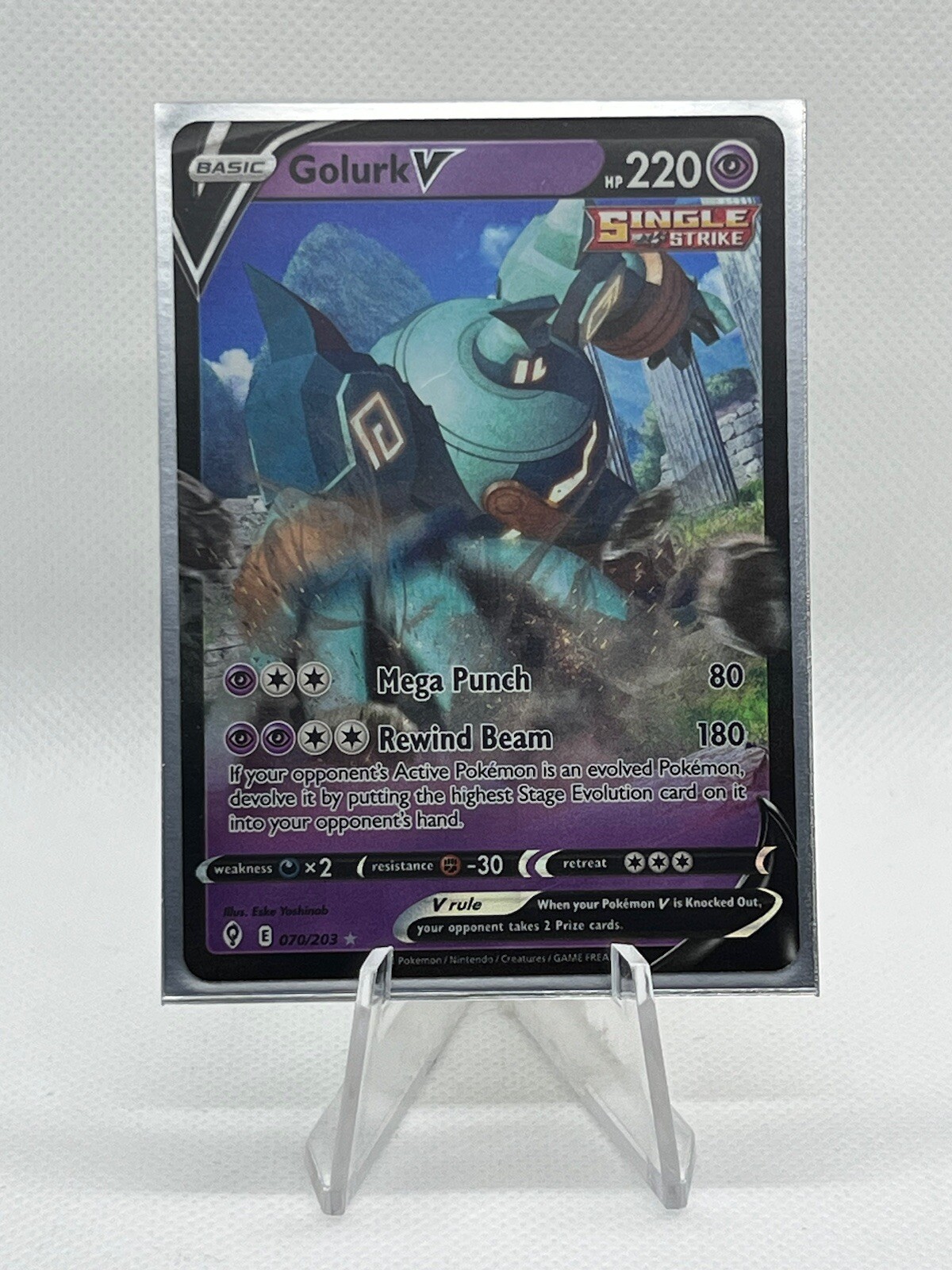 Pokemon Evolving Skies - Golurk V 070/203 - Near Mint!