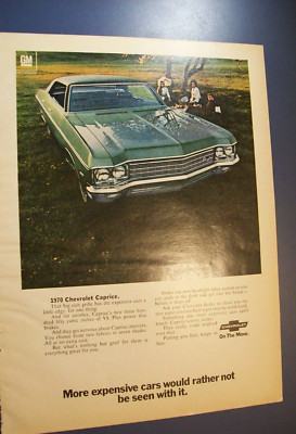 1970 Chevy CAPRICE mid-size-mag car ad-''More expensive cars would rather not...''