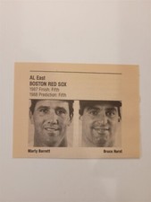 Marty Barrett & Bruce Hurst Red Sox 1988 Scholastic Baseball Stars Panel