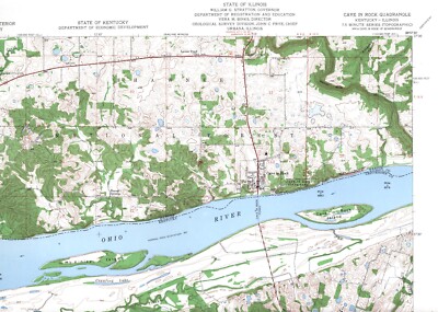 Cave In Rock Quadrangle Kentucky-Illinois 1958 USGS Map 7.5 Minute Topographic