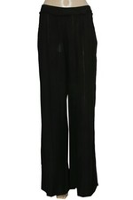 Free People Striped Lace Cutout Ruffle Zip Up Banded Waist Pajama Pants S 4 New