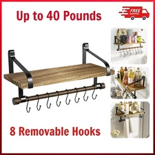 Wall Mount Kitchen Pot Pan Rack With Shelf Kitchen Utensils Cookware Hanger