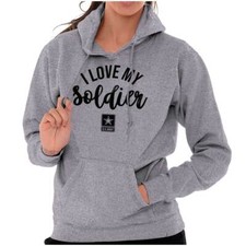 Official US Army Star Logo I Love My Soldier Hoodie Hooded Sweatshirt Men Women
