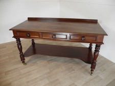 Antiker Viktorianischer Mahagoni Tisch Konsoltisch Schreibtisch England um 1880