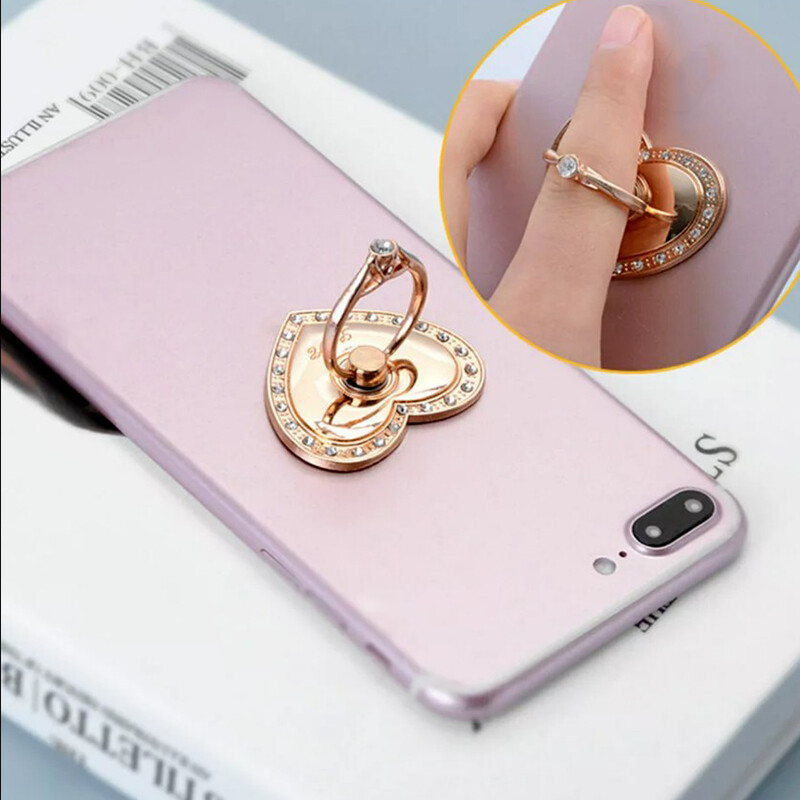 Phone Ring Holder 360° Rotation Rhinestone Metal Finger Ring Grip for Smartphone