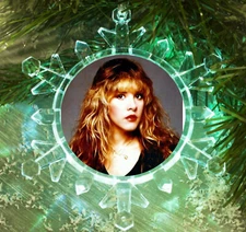 Stevie Nicks Snowflake Colored Blinking Lit Holiday Christmas Tree Ornament