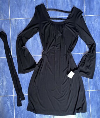 Ella Moss Anthropologie Dress Y2K Vintage Knit Stretch V-Back Size M Whimsigoth