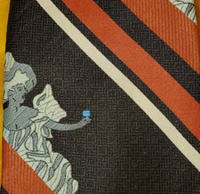 1970s VINTAGE FUNKY MOD  MENS TIE  BROWN ORANGE STRIPED  GILDED AGE  56"