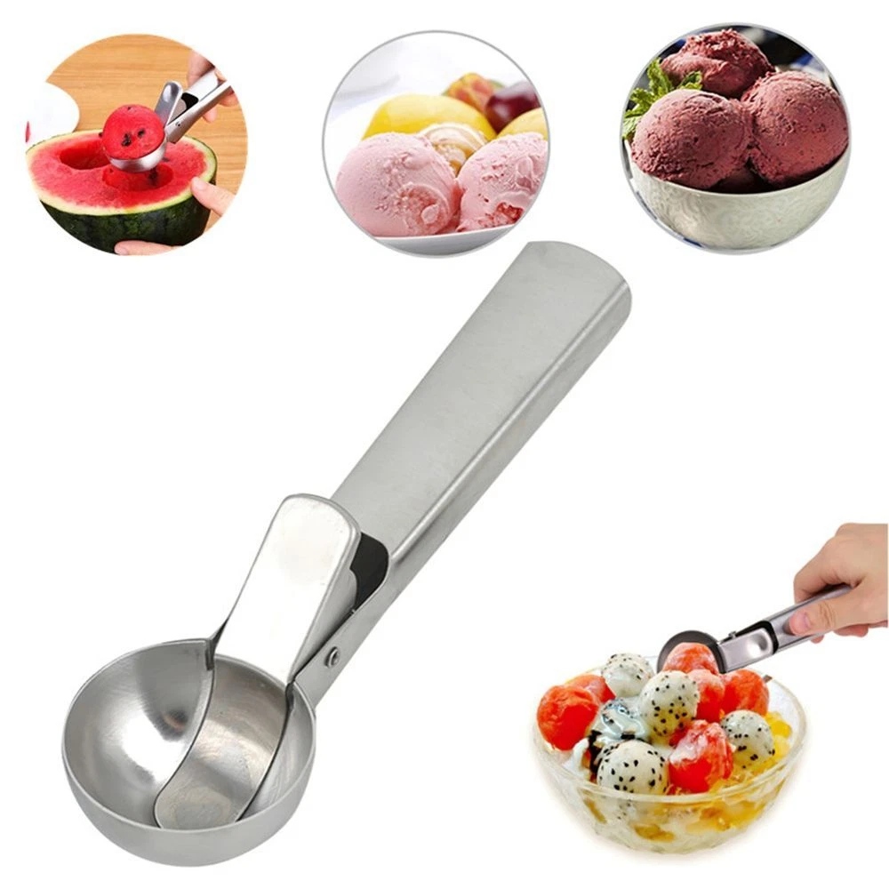 Ice Cream Scoop Stainless Steel Heavy Duty Metal Ice Cream Scoops with  Trigger.