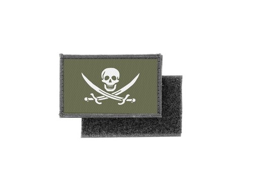Akachafactory Toppa Ricamata Con Bandiera Pirata - Teschio Jack Rackham - 5x8 Cm - Applicazione Su Giacca O Zaino