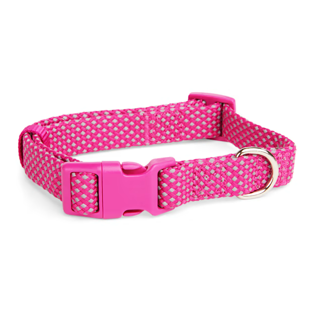 YOULY The Protector Pink Reflective Dog Collar, Medium
