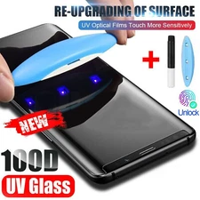 For Samsung S25 Ultra S24 S23 UV Tempered Glass Liquid Glue Screen Protector