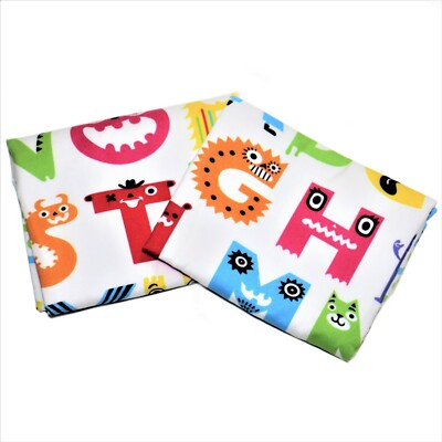 Alphabet Monsters Pillow Shams Set of 2 Super Soft Standard Size