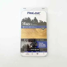 TriLink S52 - 14” 2 Pack Replacement Saw Chain; 52 Drive Links; .050 Gauge