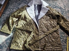 Shein Curve Khaki Leopard Jacket Coat Size 3xl