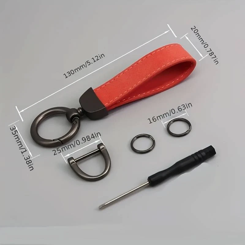 Leder Schlüsselanhänger mit Gravur Name Text Karabiner Personalisierte Geschenke - Bild 2 von 4