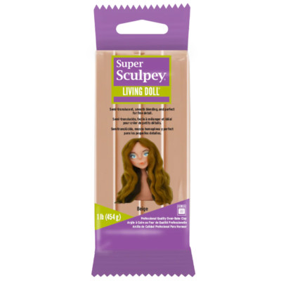 Super Sculpey Living Doll ofenhärtende Modelliermasse 454g-Block