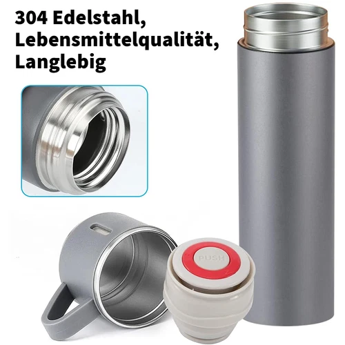 Isolierflasche Edelstahl 500ML Thermoskanne Kalt & Warm+ - Bild 6 von 16