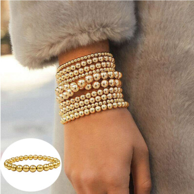 Bohemian Gold Filled Beads Beaded Beaded Stretch Stackable Bracelets Men  Women