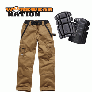 Dickies Men Hammer Loop Knee Pad Pouches Industry 300 Two-Tone Work Trousers UK