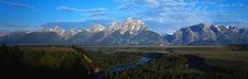 Landscape mountains river dual monitors grand teton Custom Gaming Mat Desk