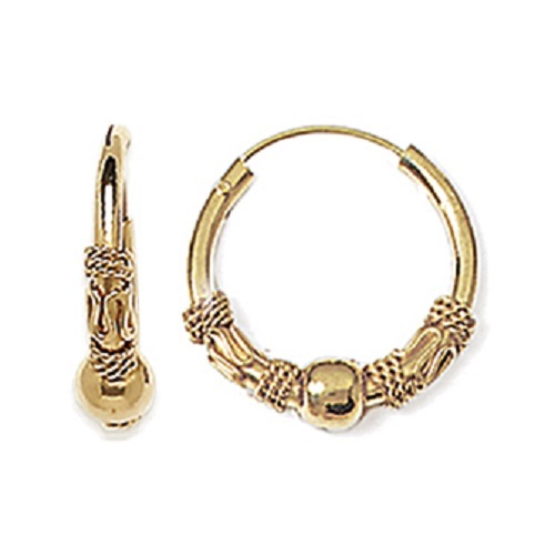 Créoles tribales 1,6cm plaqué or 18 carats 750/1000, l'éclat durable de la haute bijouterie