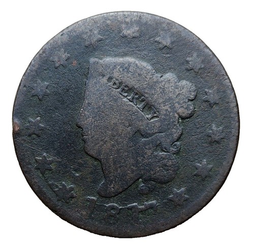 1817 13 STARS Coronet Head Large Cent NEAT Engraved 