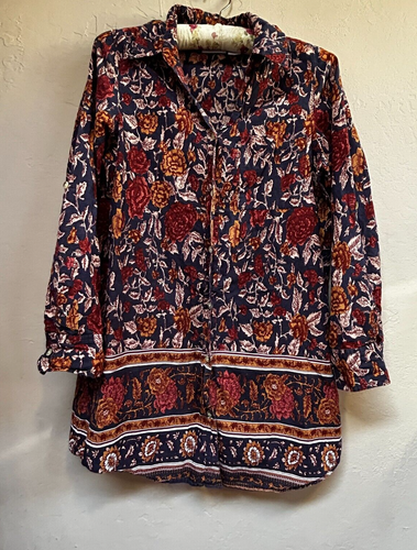 The Vermont Country Store Damen Medium Button Down Langarm Tunika Oberteil Shirt - Bild 1 von 8