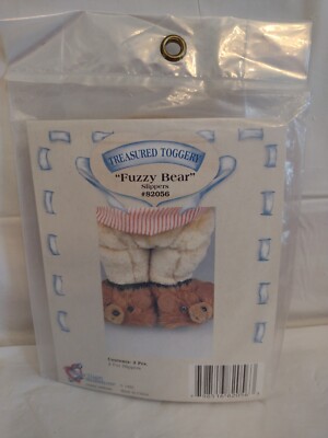 Vintage Treasured Toggery ''Fuzzy Bear'' Bear Slippers. B30