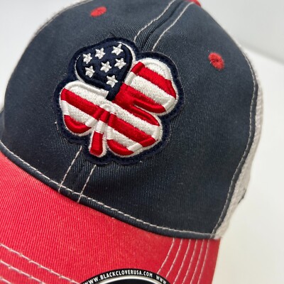 Black Clover Hat Men Snap Back Live Lucky Flag Adjust Mesh USA Run