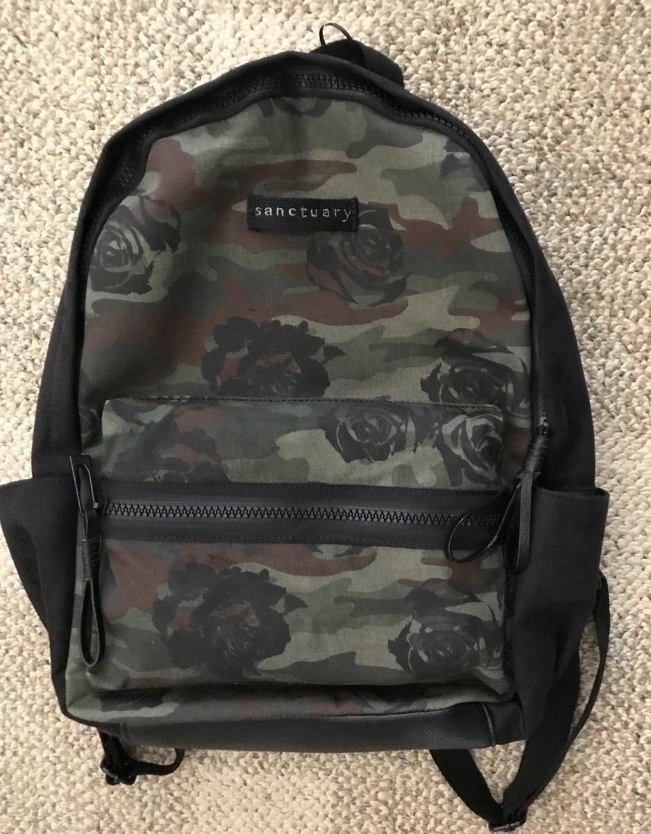Sanctuary Backpack Back Pack Downtown Black Rose Camouflage  display picture 1
