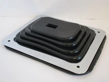 Hurst B&M Style Rubber Shifter Boot with Chrome Mounting Plate 5 1/4 x 6 3/8"